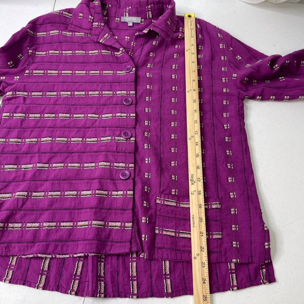 Habitat Pocket Shirt Women's S Purple Oversize Relaxed Fit Lagenlook Chore - Picture 5 of 6